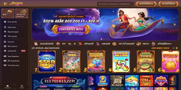 Alawin Casino zaslon na mobilnem telefonu