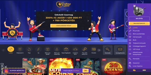 Rolling Slot Casino zaslon na mobilnem telefonu
